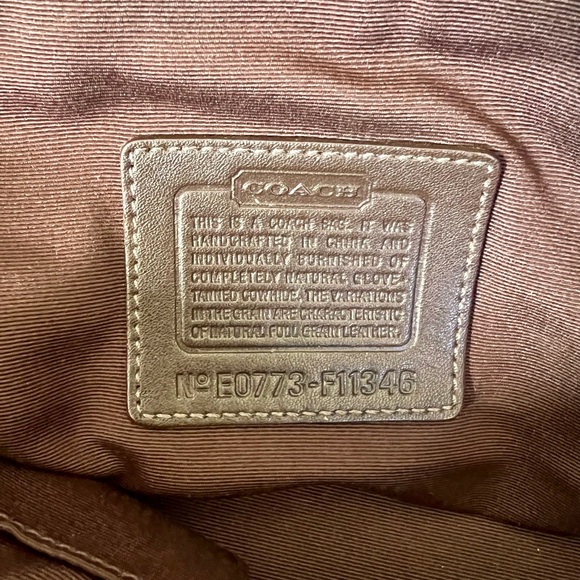 Coach Strip Brown & Tan Soft Leather Shoulder Bag - Picture 7 of 14